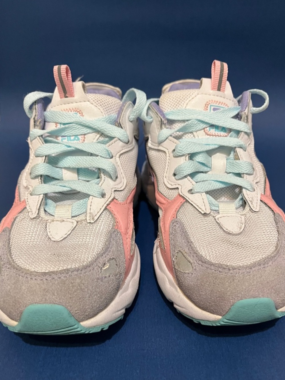 Fila Kids Pastel Pink and Light Blue Sneakers